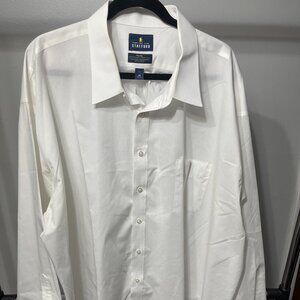 Men's 5X or 20 Neck Stafford Dress Long Sleeve Dress Shirt Off White